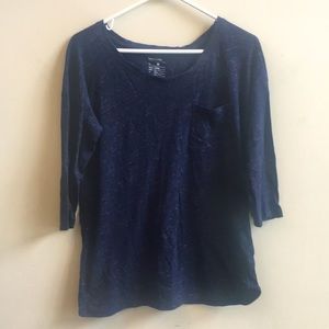 Gap maternity 3/4 sleeve heathered pocket shirt